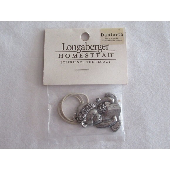 Longaberger SANTA BEAR Danforth Pewter USA Tie On Christmas Holidays USA Made - Picture 2 of 11